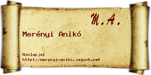 Merényi Anikó névjegykártya